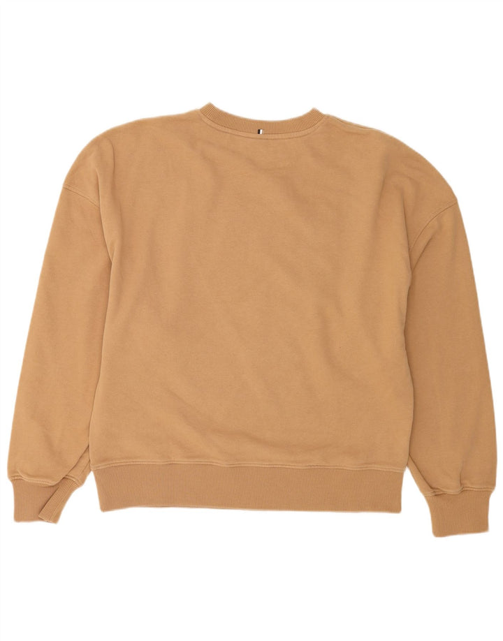 Hugo Boss moletom gráfico masculino jumper grande algodão bege