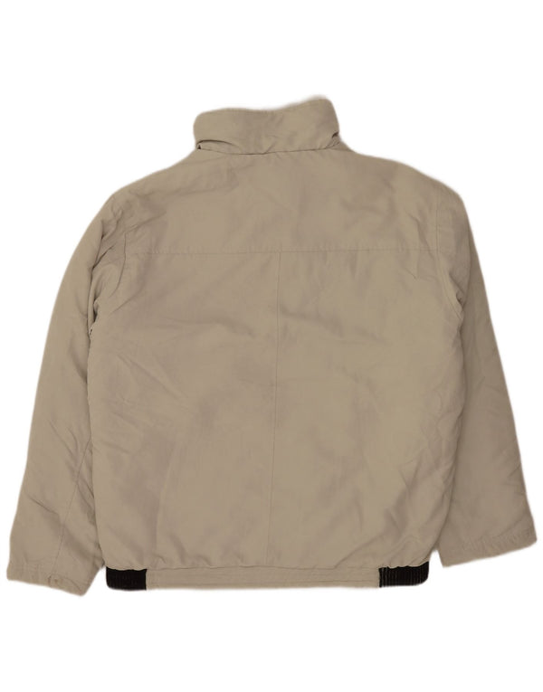 Jaqueta bomber masculina vintage UK 42 XL bege Colourblock poliéster