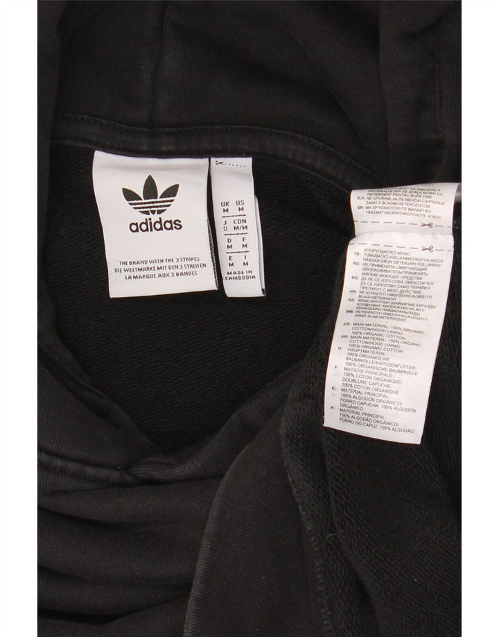 ADIDAS Mens Hoodie Jumper Médio Algodão Preto