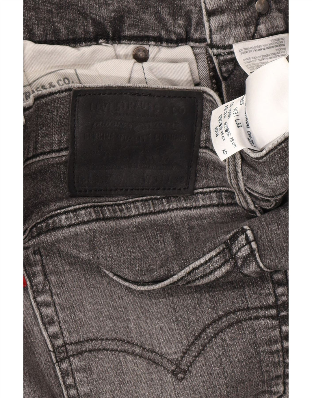 LEVI'S Masculino 512 Slim Tapered Jeans W31 L32 Algodão Cinza