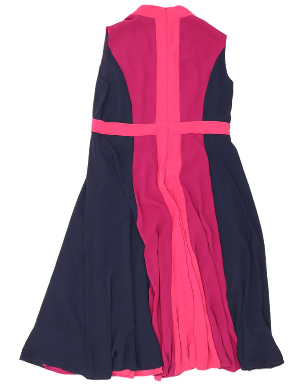 Vestido maxi feminino sem mangas Hobbs UK 18 XL azul marinho poliéster colorido