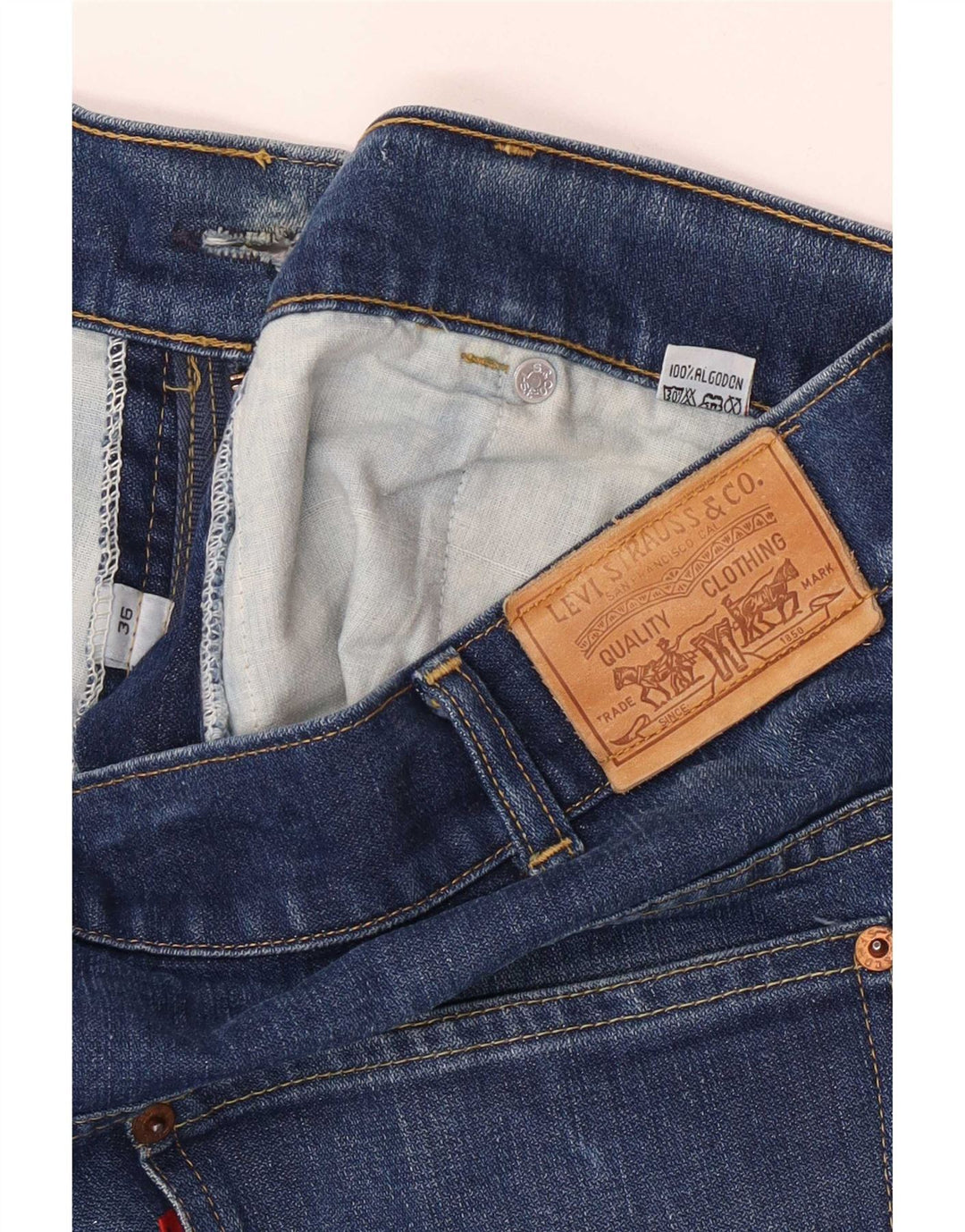 Calça jeans reta masculina Levi's W36 L30 azul algodão