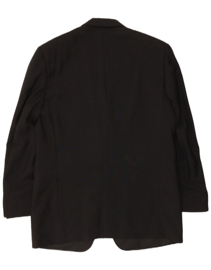 Jaqueta blazer masculina Mario Zegna com 1 botão IT 50 grande lã colorblock preta