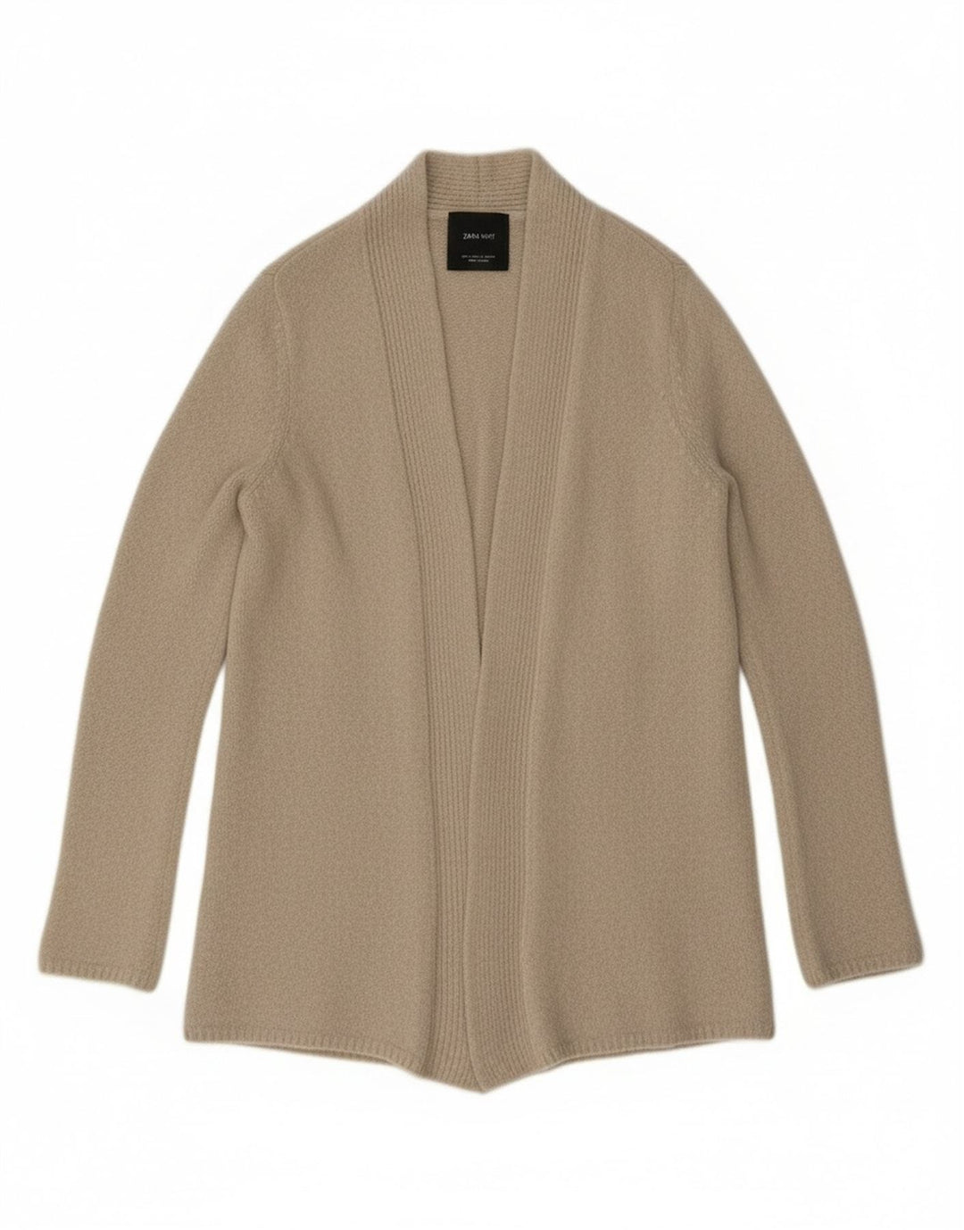 Zara Suéter Cardigan Aberto Feminino Reino Unido 10 Pequeno Bege