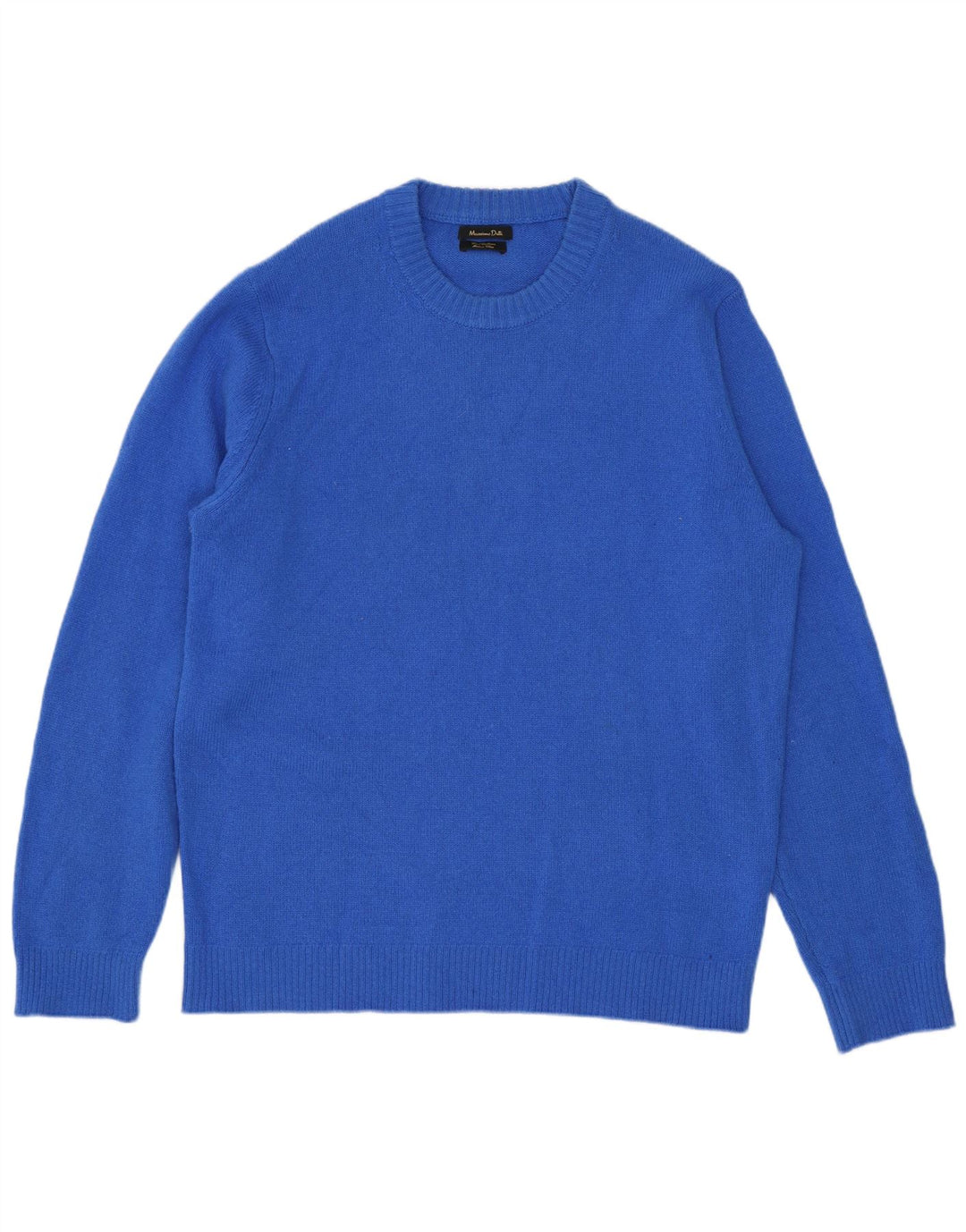 Suéter masculino Massimo Dutti com gola redonda, grande lã azul