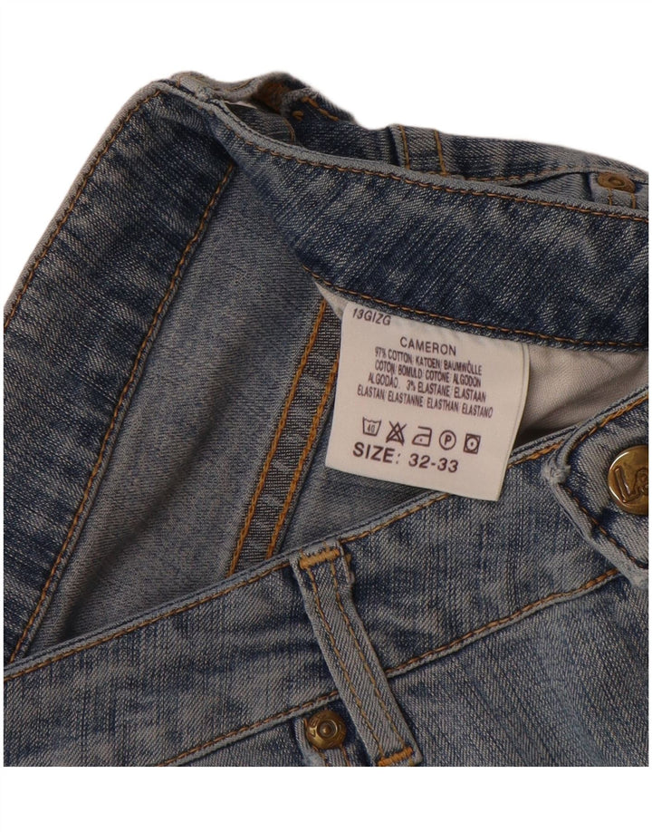 LEE Feminino Cameron Straight Jeans W32 L28 Azul Algodão
