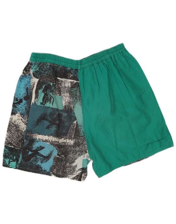 Shorts de natação masculino vintage pequeno algodão colorido tie-dye