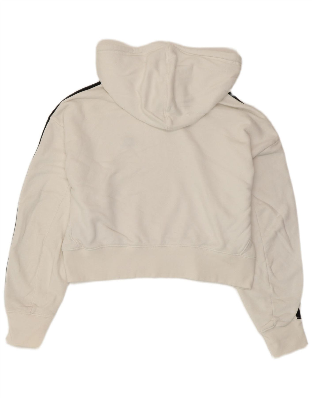 ADIDAS Womens Crop Oversized Hoodie Jumper UK 8 Pequeno Algodão Branco