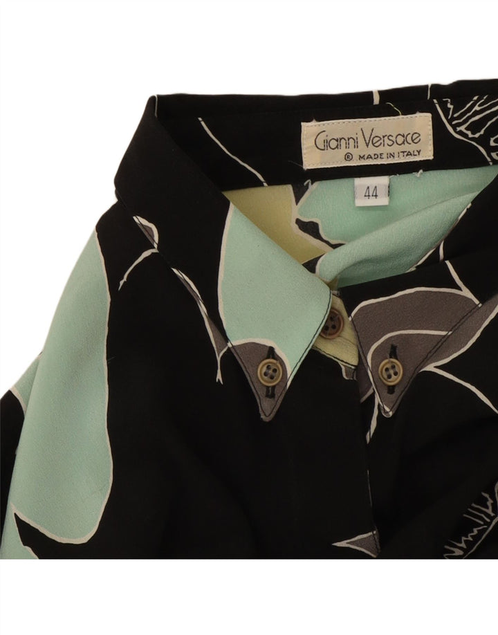 Camisa feminina Gianni Versace IT 44 médio preto floral