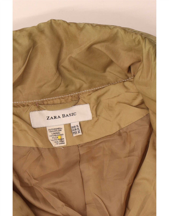Jaqueta utilitária feminina Zara UK 18 XL bege nylon