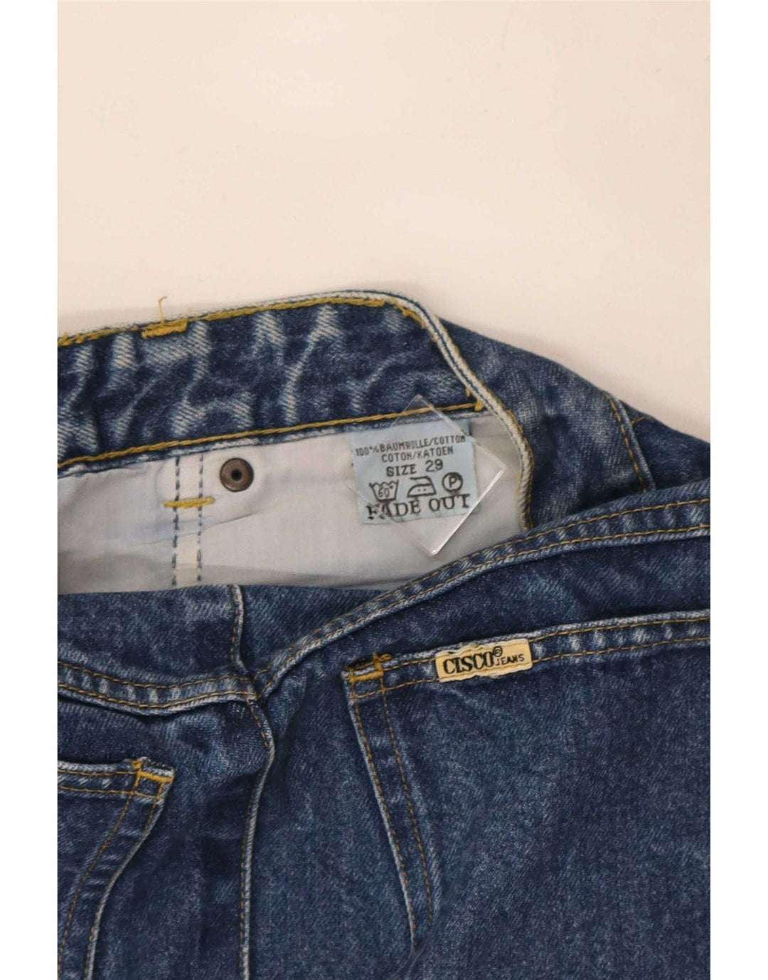 Saia jeans feminina Cohn Cisco W29 algodão azul médio