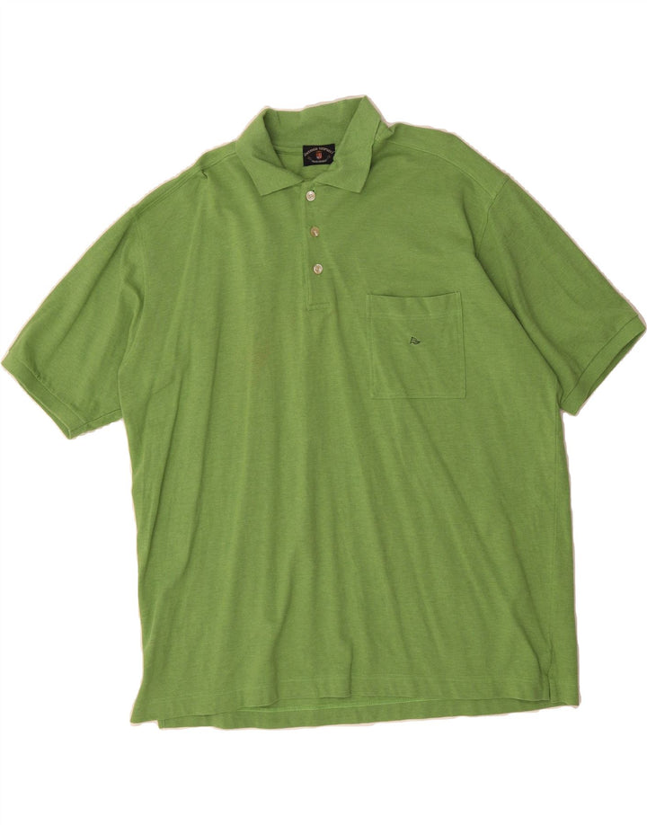 AMERIGO VESPUCCI Mens Polo Shirt XL Green Cotton Vintage Amerigo Vespucci and Second-Hand Amerigo Vespucci from Messina Hembry 