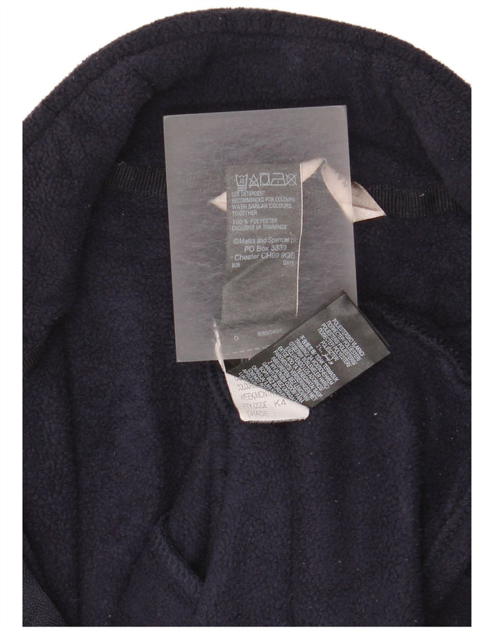 Jaqueta de lã feminina Marks & Spencer Reino Unido 14 grande poliéster azul marinho