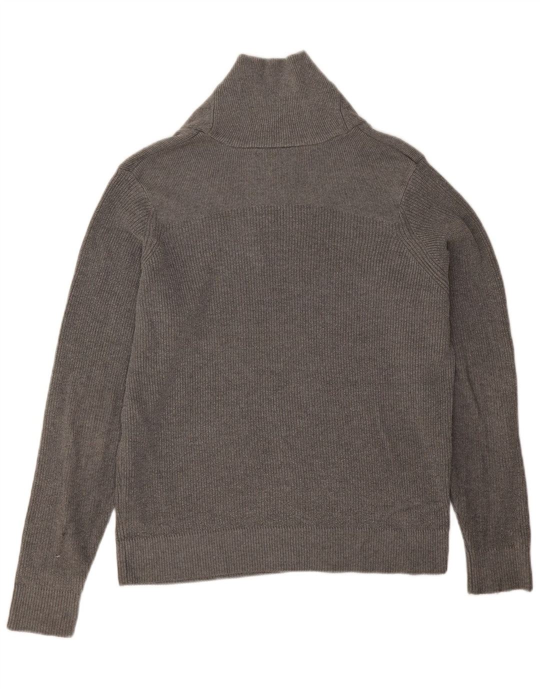 Suéter masculino Marks & Spencer com gola xale e algodão cinza médio