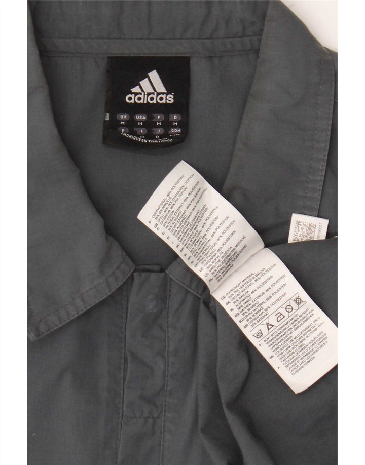 Camisa masculina Adidas manga curta cinza médio colorblock poliéster