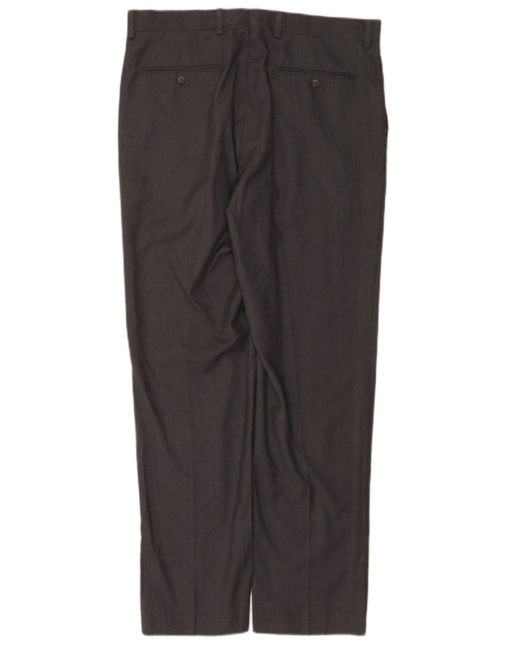 Calça masculina de terno reto RALPH LAUREN W34 L32 poliéster cinza