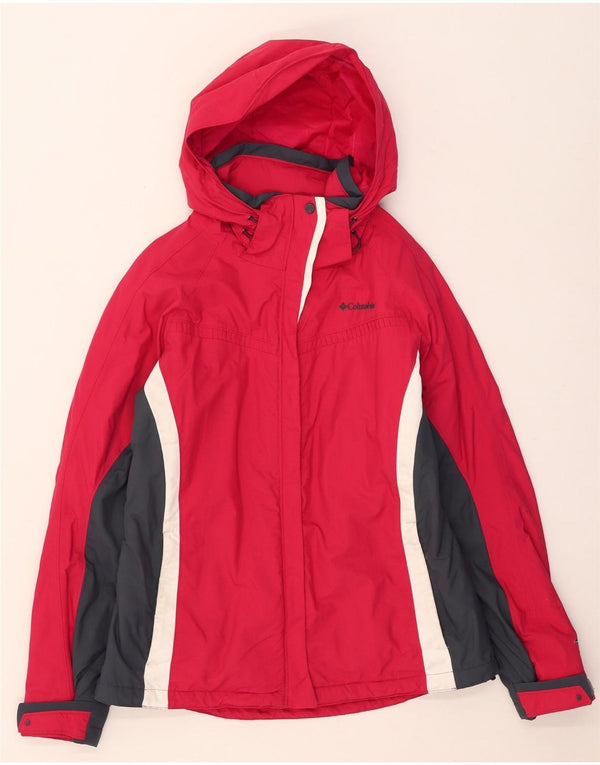 Jaqueta de esqui com capuz Columbia Womens Omni-Tech UK 12 Medium Red Colourblock