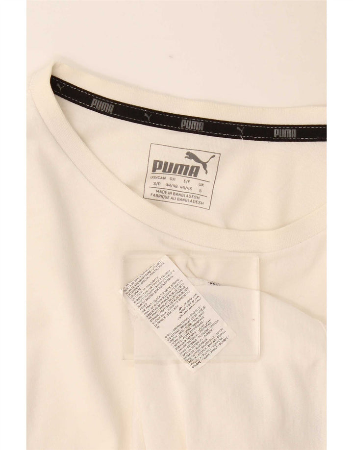 Puma Mens T-Shirt Top Pequeno Algodão Branco