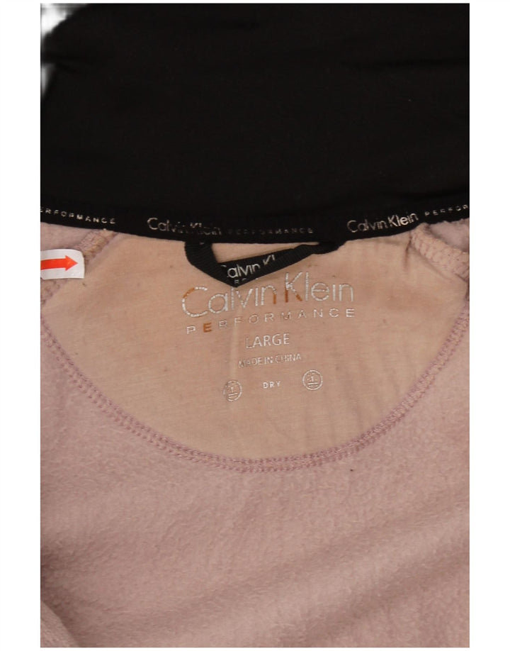 Jaqueta feminina de lã gráfica CALVIN KLEIN Reino Unido 16 grande poliéster rosa