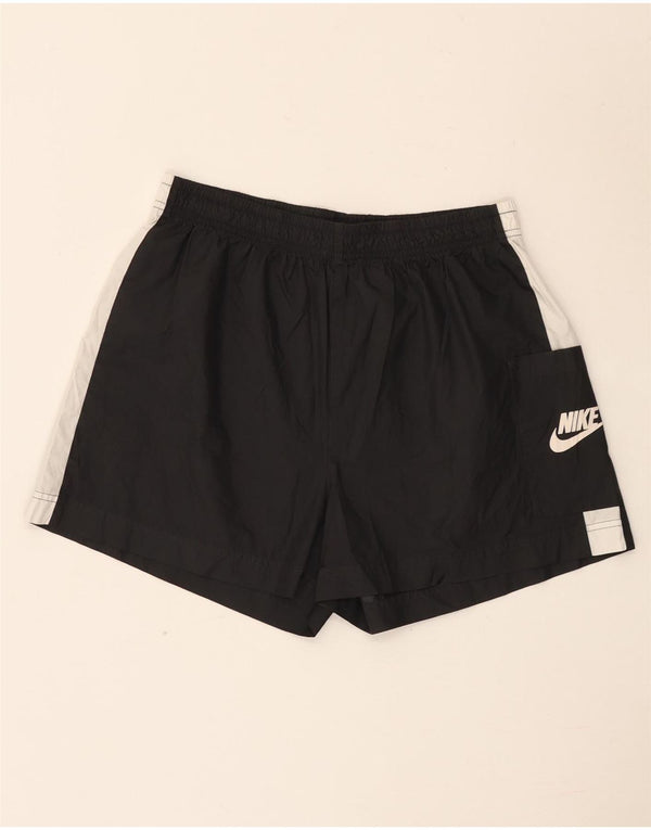 Shorts esportivos gráficos femininos Nike UK 16 grande preto colorido bloco de poliéster