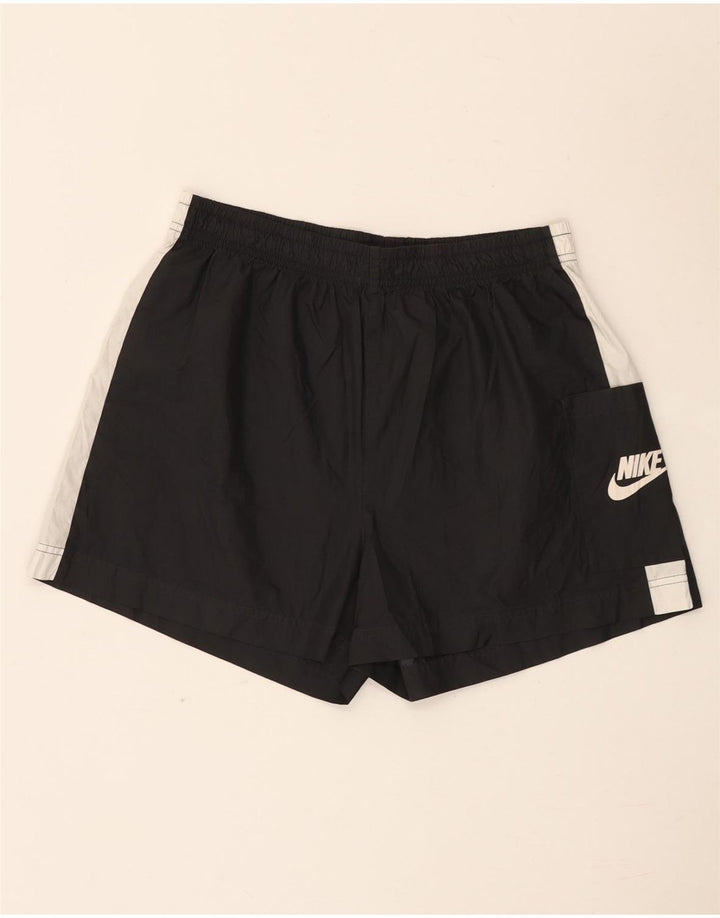 Shorts esportivos gráficos femininos Nike UK 16 grande preto colorido bloco de poliéster