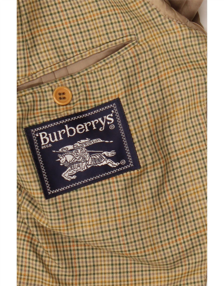 Jaqueta blazer masculina Burberrys com 2 botões IT 52 grande algodão xadrez bege