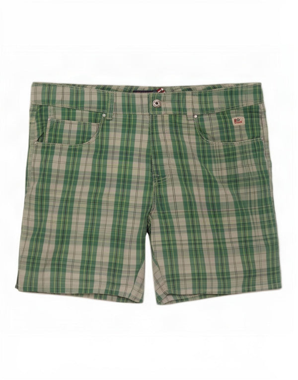 Roy Rogers Shorts de natação masculino grande poliéster xadrez verde