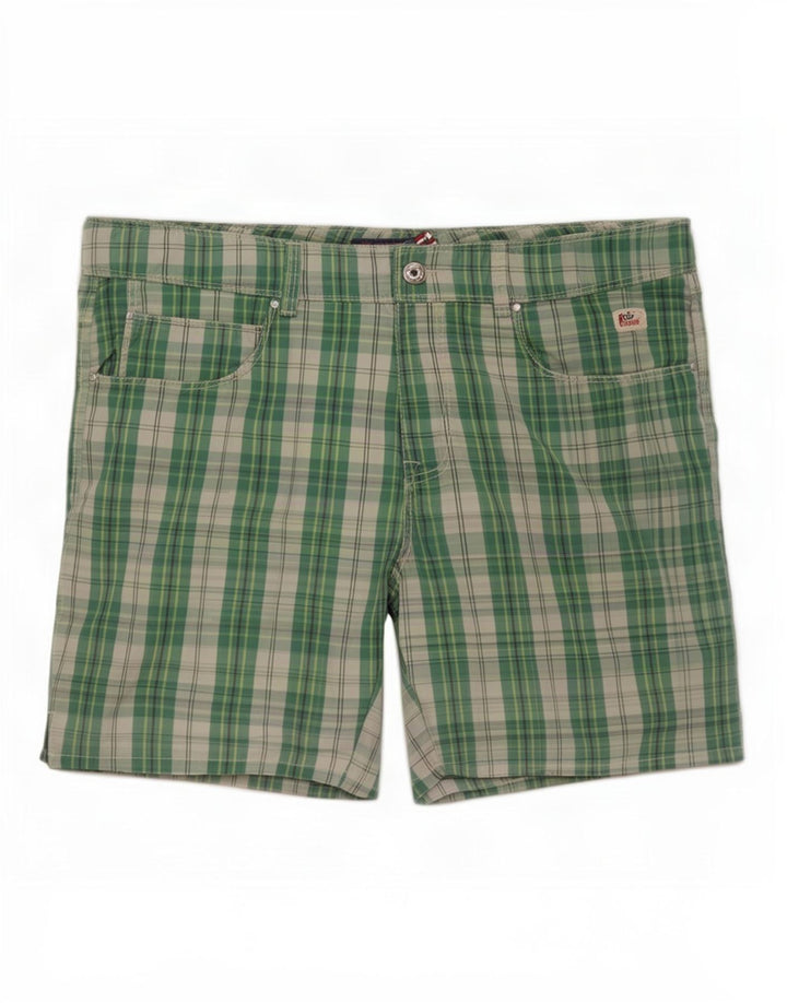 Roy Rogers Shorts de natação masculino grande poliéster xadrez verde
