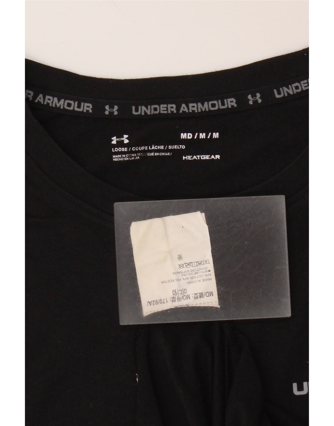 Camiseta masculina Under Armour Heat Gear Top médio algodão preto