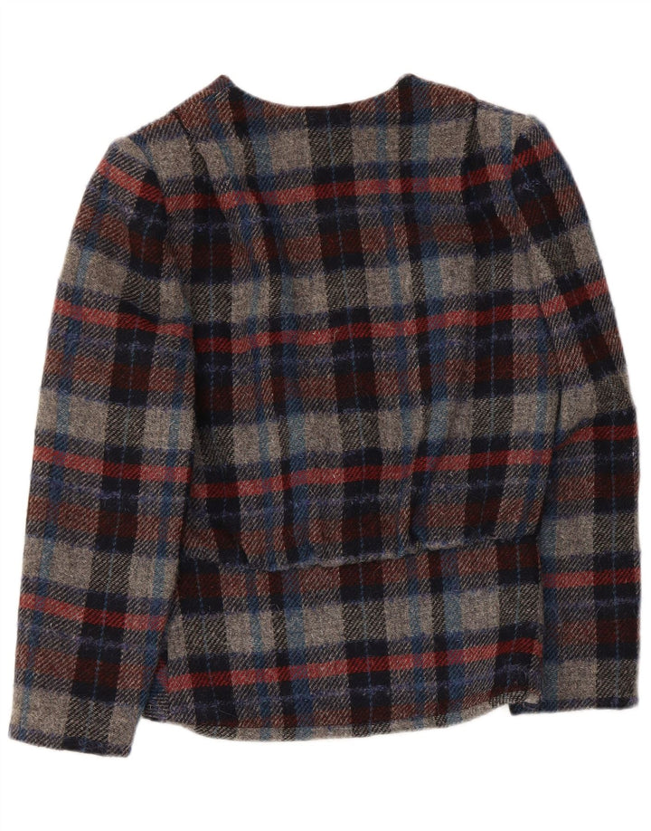 Jaqueta blazer feminina Erreuno com 1 botão IT 42 lã xadrez média multicolorida
