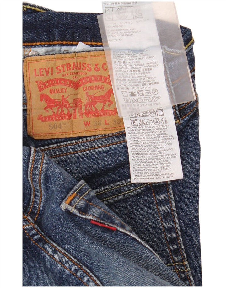 Levi's Masculino 504 Straight Jeans W36 L30 Azul Algodão