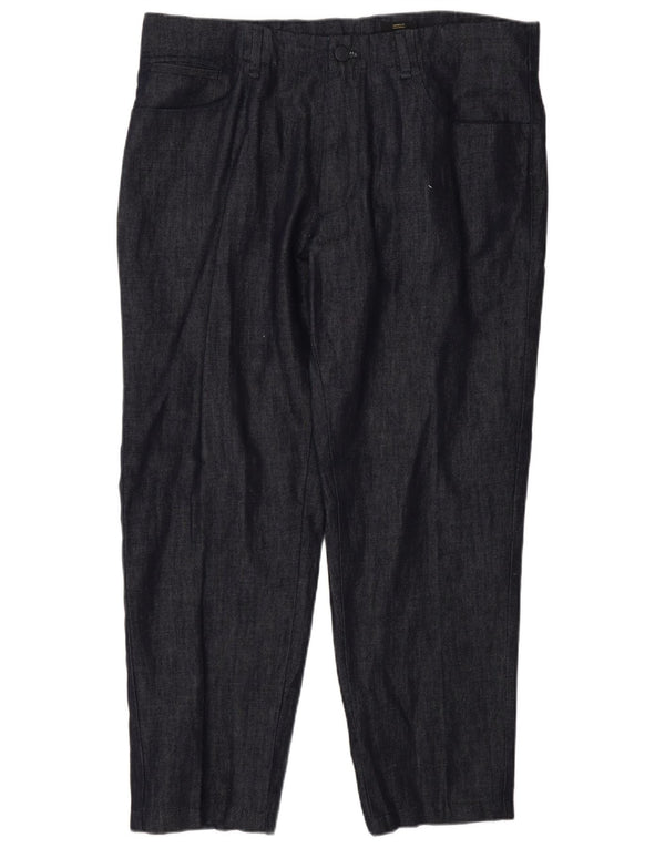Calça masculina Massimo Dutti cônica cortada W36 L26 algodão azul marinho