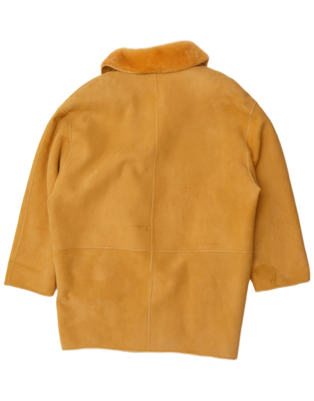 Casaco feminino vintage duplo breasted oversized shearling IT 44 médio amarelo