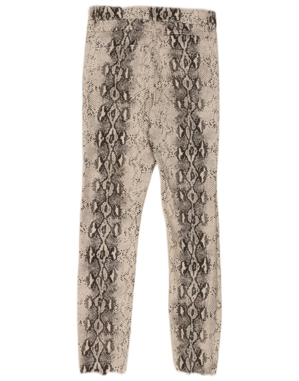 Zara Jeans Skinny Feminino EU 36 XS W26 L26 Branco Animal Print Algodão