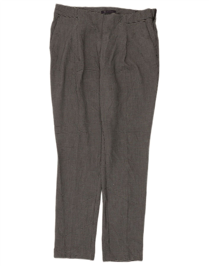 Calça Chino Feminina Marks & Spencer Reino Unido 12 Médio W32 L29 Xadrez Preta