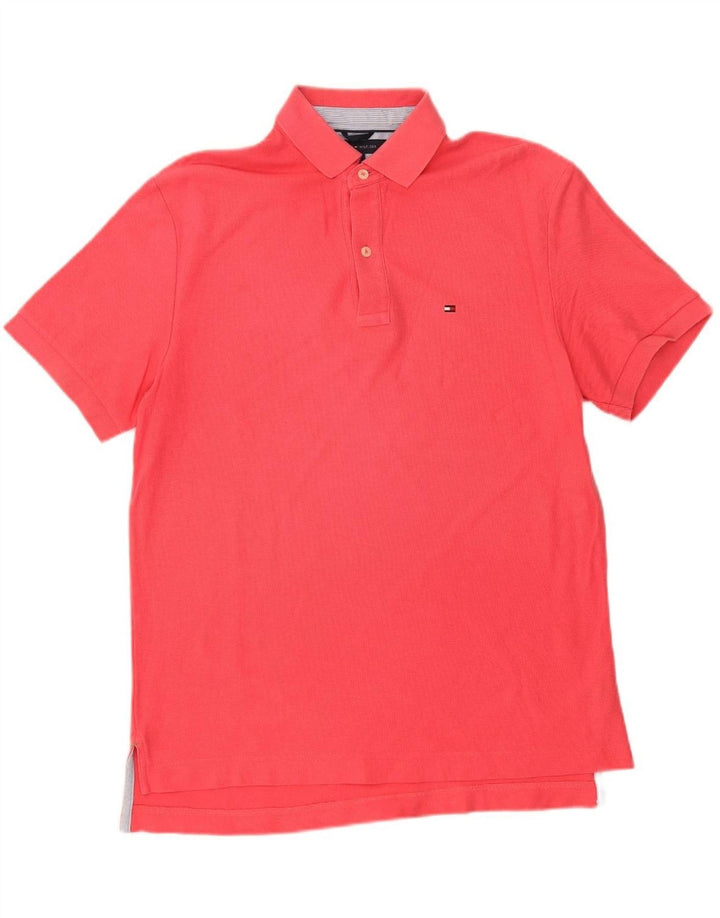 Camisa polo masculina TOMMY HILFIGER médio algodão rosa