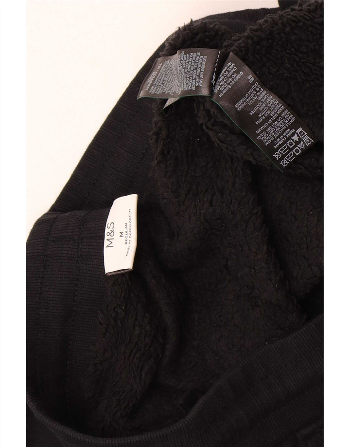 Calça esportiva masculina Marks & Spencer, joggers, algodão preto médio
