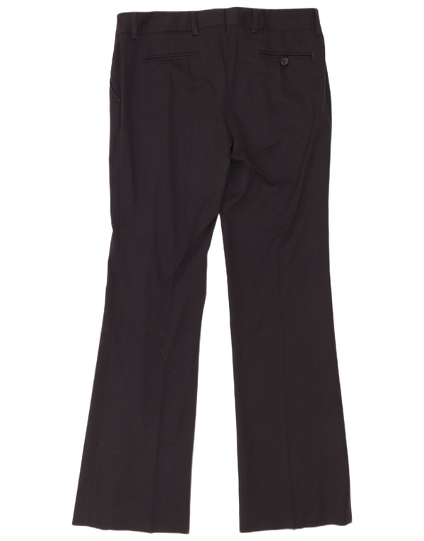 Calça feminina Gant Bootcut Suit Reino Unido 12 Médio W34 L33 Lã Preta