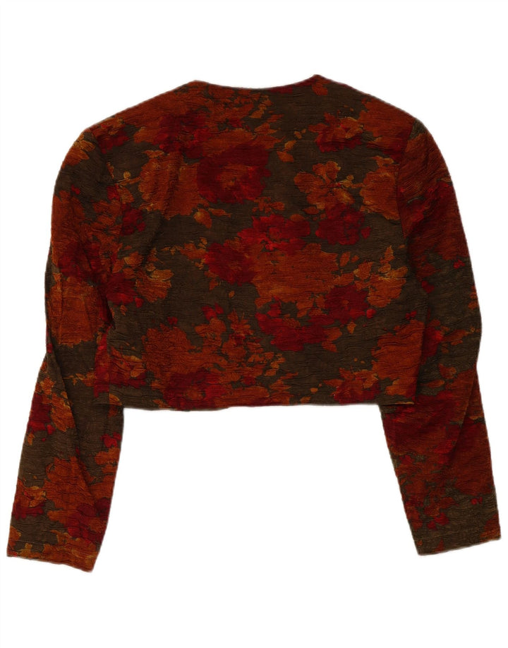 Bolero feminino vintage IT 42 viscose floral multicolorida média