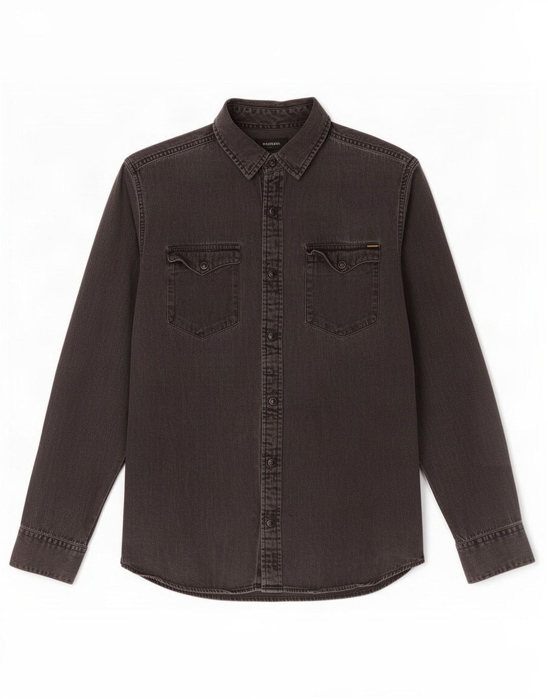 Camisa jeans masculina Jack & Jones grande algodão cinza
