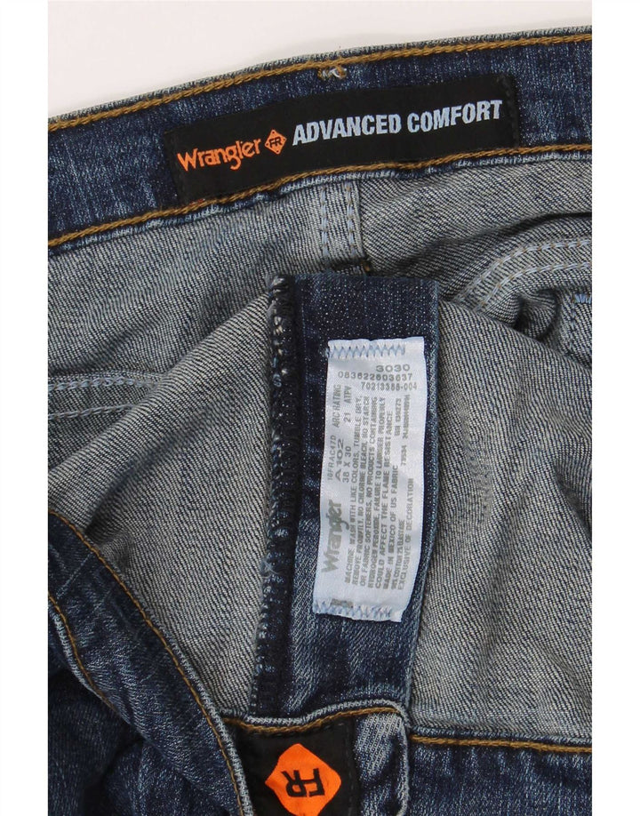 Wrangler Mens Straight Jeans W38 L30 Azul Algodão