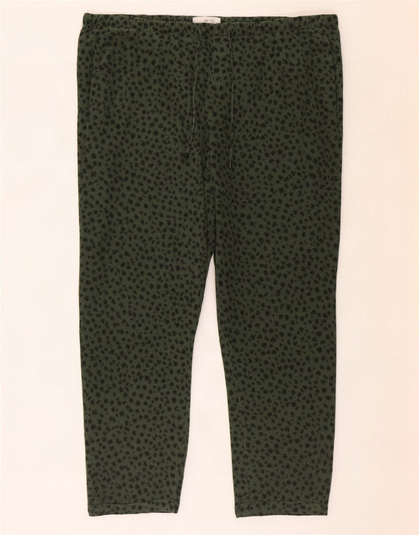 Marks & Spencer Calças casuais femininas UK 20 2XL W38 L23 Verde Animal Print
