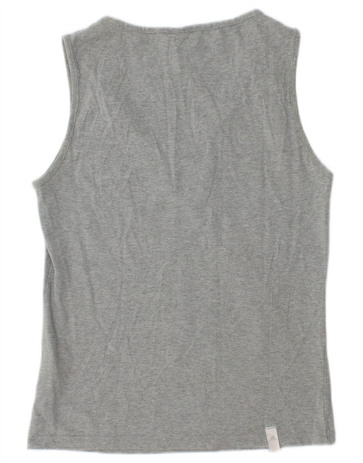 ADIDAS Womens Graphic Vest Top UK 12 Médio Cinza Algodão