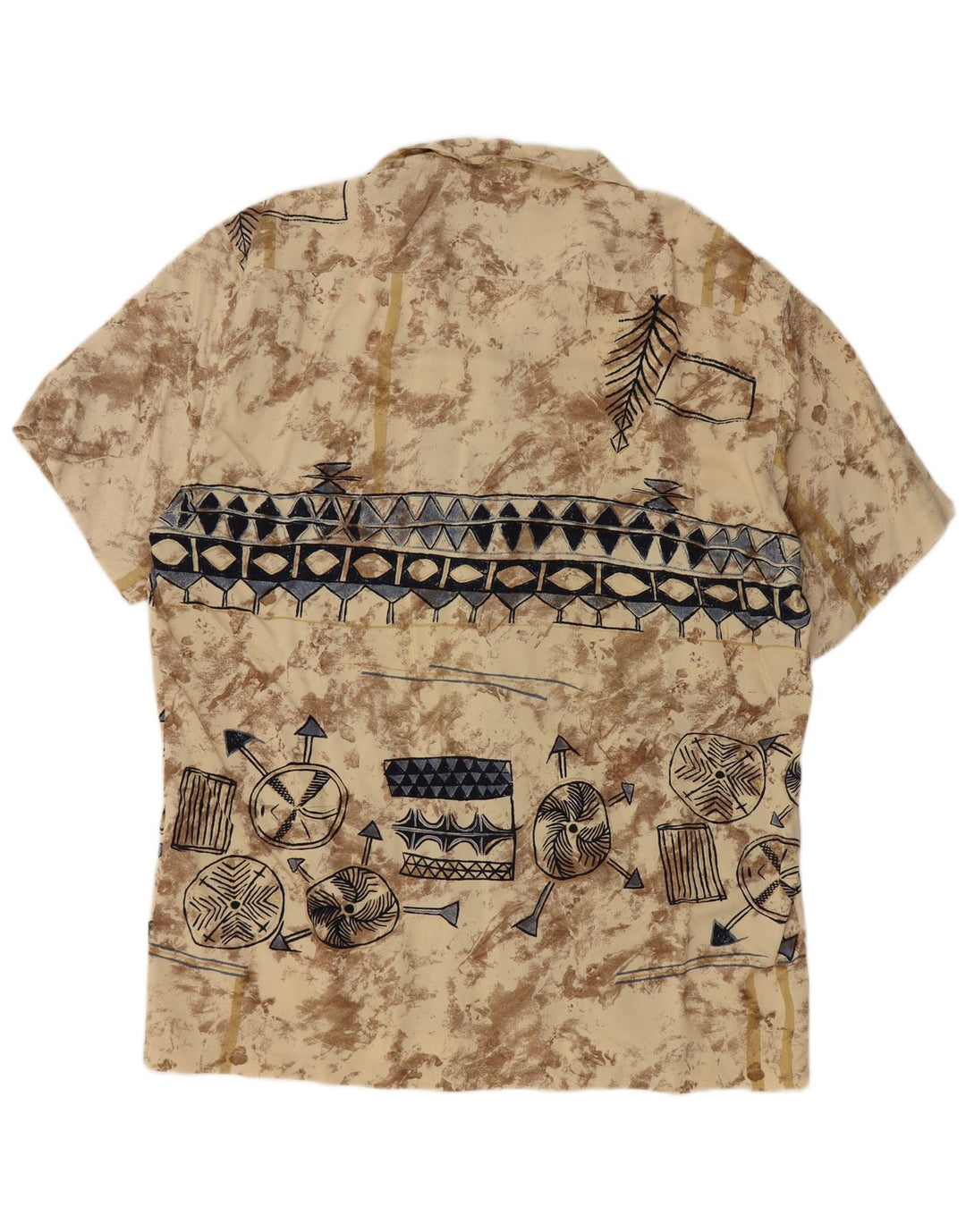 Camisa masculina de manga curta TIPO'S viscose geométrica bege grande