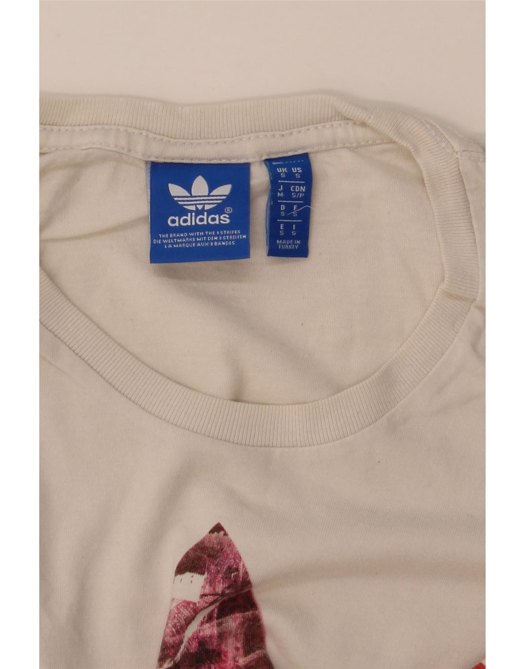 ADIDAS Mens Graphic T-Shirt Top Pequeno Branco