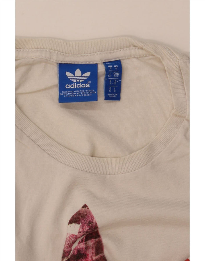 ADIDAS Mens Graphic T-Shirt Top Pequeno Branco
