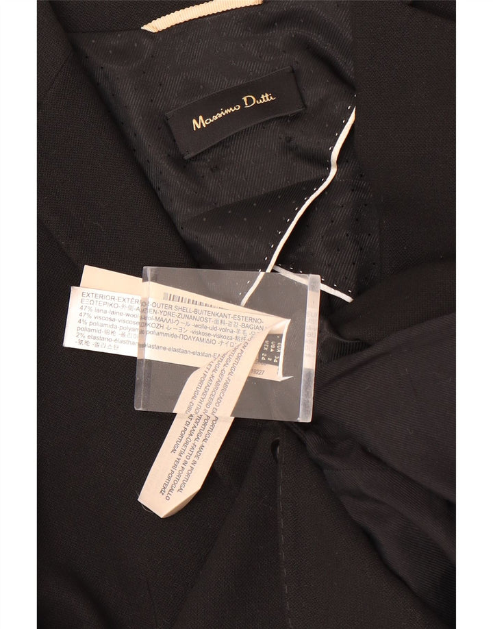 Jaqueta blazer feminina MASSIMO DUTTI com 1 botão EU 34 XS lã preta