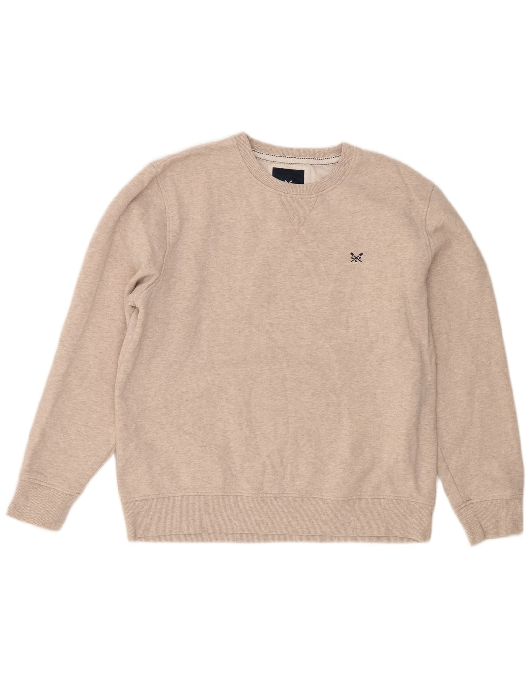 Crew Clothing Mens Moletom Jumper XL Algodão Bege
