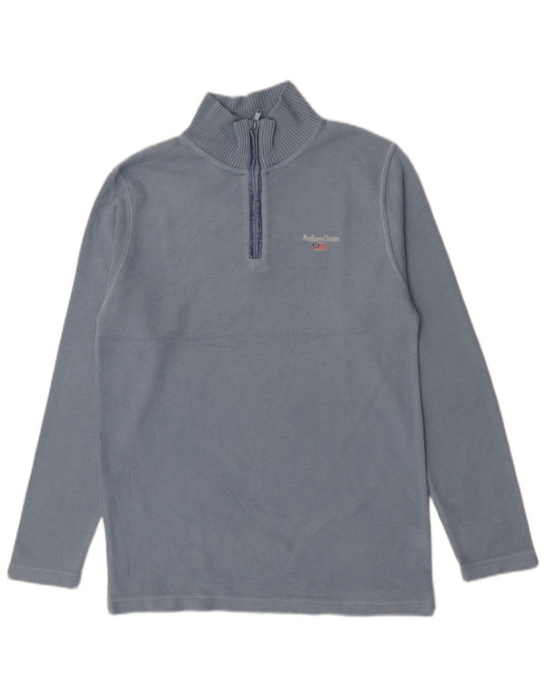 Marlboro Classics Suéter masculino com zíper e gola 15-16 anos grande azul