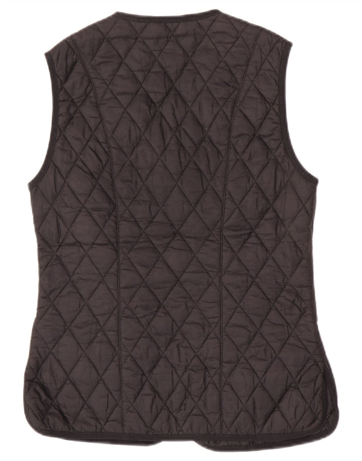 Colete acolchoado feminino Barbour UK 8 pequeno preto poliamida